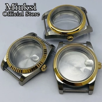 Miuksi 36 мм/40 мм серебристо-золотой корпус часов сапфировое стекло подходит для NH35 NH36 NH34 ETA2824 2836 PT5000 Miyota8215 DG2813 3804 механизм