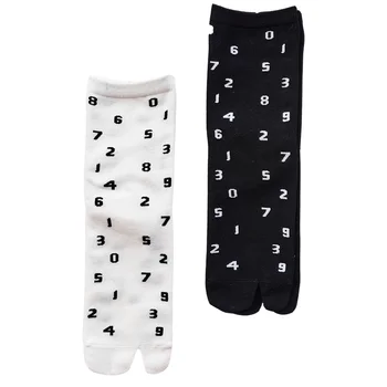 2 пары цифровых хлопчатобумажных чулок Tabi, противоскользящие дышащие носки до середины икры, стильные носки до щиколотки