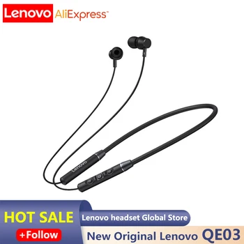 Наушники Lenovo QE03 Беспроводная гарнитура Fone Bluetooth с магнитным ободком на шее IPX5 Водонепроницаемые спортивные наушники с шумоподавлением и микрофоном