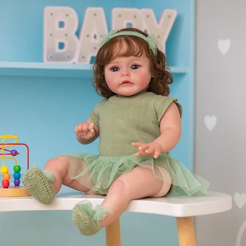 24-дюймовая уже окрашенная готовая кукла Реборн для маленьких девочек Сью-Сью 3D Кожа Видимые вены Ручные волосы Художественная кукла