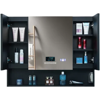 Умный Зеркальный шкаф для Индукции человеческого тела, Черный Светильник для ванной комнаты из нержавеющей стали с зеркальными коробками, столик для ванной Комнаты, отдельное зеркало