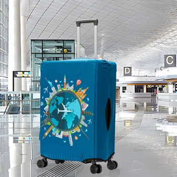 Защитный чехол для багажа, Высокоэластичная Пылезащитная сумка для хранения чемодана 20-35 дюймов, защита чемодана на тележке с 3D-принтом
