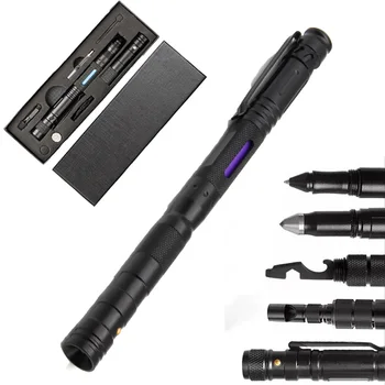 Горячая распродажа Amazon ручка для инструментов для кемпинга многофункциональная защитная ручка 10 в 1 функциональная тактическая ручка