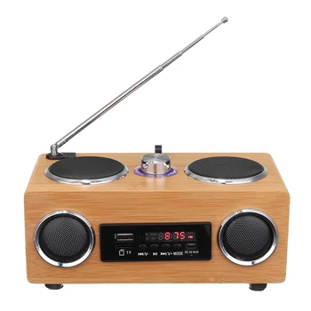 1 комплект беспроводной деревянной ретро-колонки, домашняя звуковая колонка, музыкальный центр Bluetooth для USB/TF/FM
