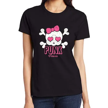 Озорная футболка в стиле панк-рок, женские футболки с изображением черепа в стиле панк, готические футболки, уличная мода, высококачественные повседневные топы