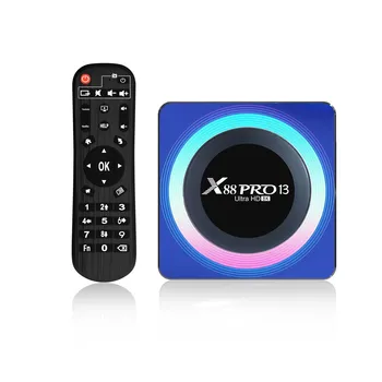 X88 Pro 13 Smart TV Box Android13.0 Rockchip RK3528 Четырехъядерный 16 ГБ 32 ГБ 64 Гб Wifi6 BT5.0 2,4 G/5G Wifi медиаплеер телеприставка