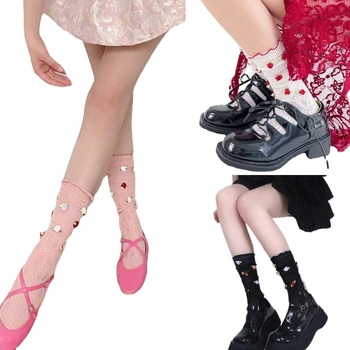Дышащие носки для женщин, носки с розами во французском стиле, Носки с цветами для девочек