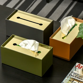 Легкая Роскошная коробка из кованого железа в Скандинавском стиле, Высококачественная Коробка для хранения тканей в ресторане, Коробка для бумаги в гостиной
