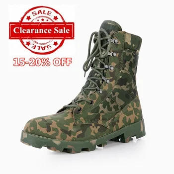 Уличная походная обувь для скалолазания, высокие нескользящие износостойкие армейские ботинки, мужские камуфляжные боевые тактические ботинки Miliary Распродажа