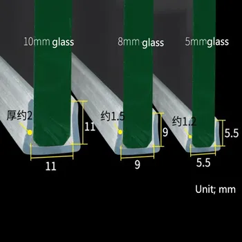 U-образная уплотнительная прокладка из прозрачной силиконовой резины толщиной 2 м, звукоизоляция двери ванной, защита от атмосферных воздействий для стеклянного окна 5/8/10/12 мм
