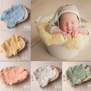 Детская фотография одеяло из кроличьего меха, наполнитель корзины для новорожденных, коврик для фона, реквизит