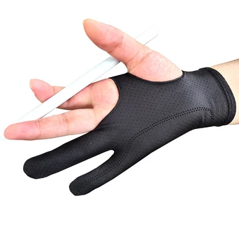 Черная противообрастающая перчатка на 2 пальца Для любого графического планшета для рисования Правой и левой рукой художника Перчатка Для Рисования