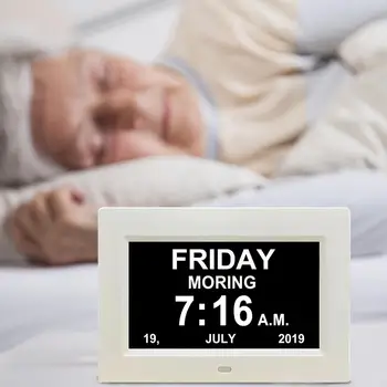 8 Языков Цифровой Календарь Дневные Часы 7 Дюймов Большой Экран Дисплей Время Дата Месяц Год Слабоумие Часы Для Пожилых Людей Пожилые