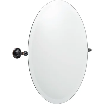 Овальное зеркало Holbrook с наклоном, бронзовый круглый туалетный столик для ванной комнаты, натертый маслом 