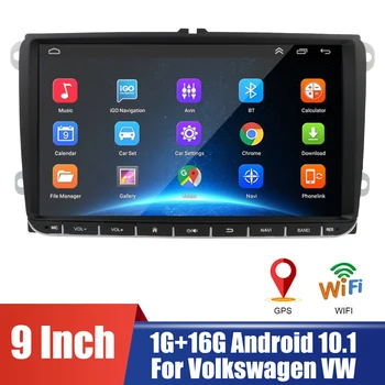 Android 10,1 Мультимедийный GPS Bluetooth WiFi Автомобильный Радиоприемник Hands-free 2 Din Для VW Passat Golf Seat Skoda 9 Дюймов MP5 Плеер