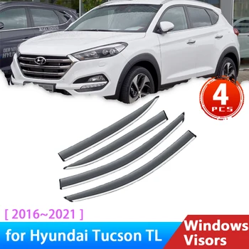 Дефлекторы для Hyundai Tucson TL 3 III 2016 ~ 2021 2017 Аксессуары Для Автомобильных Окон, Козырьки От Дождя, Защита для Бровей, Ветровые Дымовые Стекла