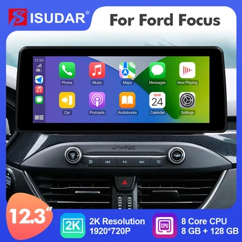 ISUDAR 12,3 Дюймов Android 12 Автомобильный Радиоприемник Для Ford Focus 2019-2022 GPS Автоматический Мультимедийный Стереоплеер Carplay Камера 4G Net 2 Din