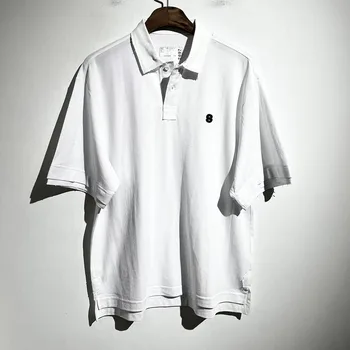 2023ss Sacai Рубашка Поло Высшего качества, Повседневная Универсальная футболка, Хлопковые футболки Y2k, Уличная Одежда для мужчин и женщин, Одежда
