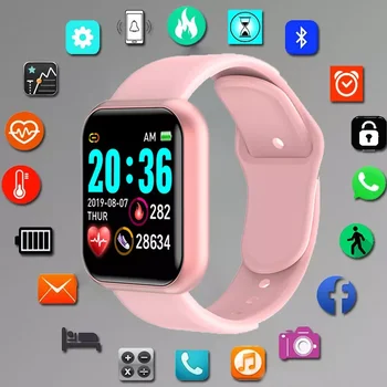 Цифровые Умные Спортивные Часы Женские Часы Цифровые Светодиодные Электронные Наручные Часы Bluetooth Фитнес-Наручные Часы Мужские Детские Часы Macaron