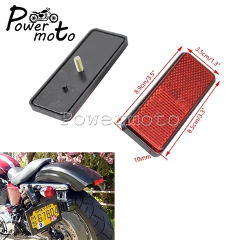 Мотоциклетные красные прямоугольные отражатели из пластика PMMA, предупреждающий отражатель, Болт на светоотражающей пластине для Harley Chopper Cafe Racer на заказ