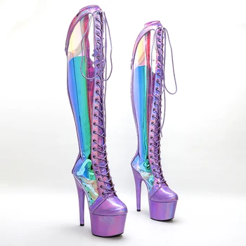Leecabe Snake PU 17 см/7 дюймов, обувь для танцев на шесте, обувь для танцев на высоком каблуке и платформе