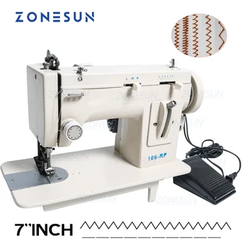 ZONESUN 106-RP Бытовая Швейная машина, Меховая Кожаная одежда, Плотный Швейный инструмент, Плотный Тканевый Материал, Обратная Зигзагообразная Строчка