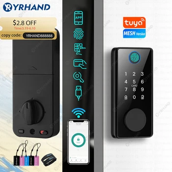Умные засовные замки YRHAND от Tuya Bluetooth App с биометрическим отпечатком пальца без ключа fechadura eletronica цифровой замок со шлюзом