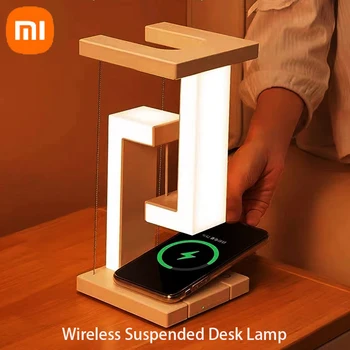 Беспроводная зарядка Xiaomi, плавающая настольная лампа, может хранить светодиодные лампы, беспроводная зарядка мобильного телефона, ночная подсветка рабочего стола с несколькими сценами