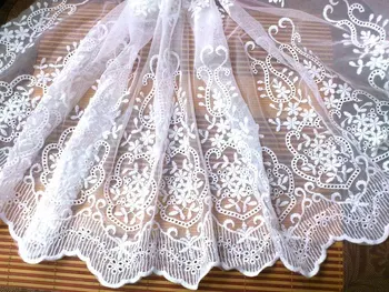 5 Ярдов Белой кружевной ткани в стиле ретро, Отделка Вышитым цветочным кружевом для Свадебного платья, Фата для Новобрачных, Свадебное кружево