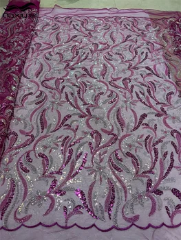 Madison-Кружевная Ткань с пайетками для Африканского Жениха, Вышивка тяжелым бисером, Французский Тюль, Нигерийское Свадебное платье, Высокое качество, 2023