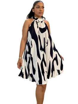 Африканские платья для женщин 2023, Новая Плиссированная Африканская одежда, Дашики, Черно-белые Платья Анкары, Традиционное платье-халат Базен