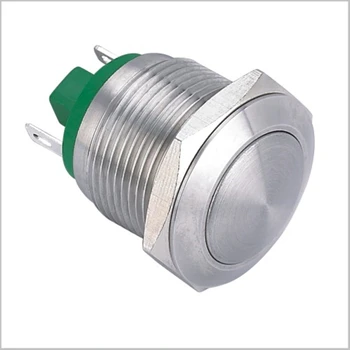 Кнопочный выключатель ELEWIND 19 мм мгновенного действия (1НО) из нержавеющей стали (PM191H-10/J/S, PM191F-10/S, PM191B-10/S))