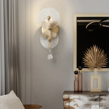 Роскошный настенный светильник со светодиодным декором для спальни, высококачественная прикроватная лампа, Современная гостиная, фоновый светильник, Простая веранда, диван-булочки
