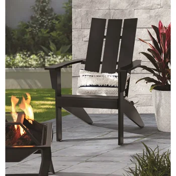 Опоры деревянное уличное современное кресло Adirondack, черный цвет уличного стула, садовый стул, садовая мебель
