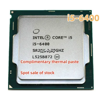 Используемый четырехъядерный процессор Intel Core i5 6400 с частотой 2,7 ГГц, четырехпоточный процессор 6M 65W LGA 1151