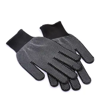Высокотемпературные термостойкие перчатки для барбекю, хлопчатобумажные силиконовые нескользящие рабочие перчатки для укладки волос, Перчатки для микроволновой печи