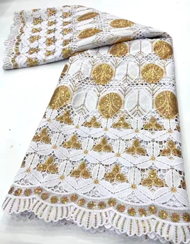 Африканская гипюровая кружевная ткань с блестками 2023, Высококачественная нигерийская французская кружевная ткань для пошива свадебных платьев Birdal