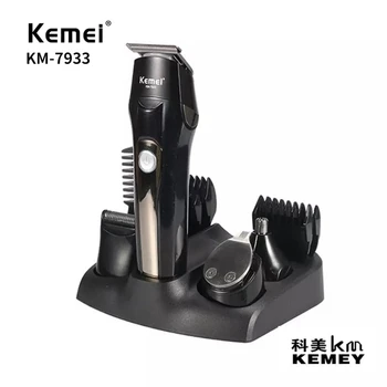 перезаряжаемая электрическая машинка для стрижки волос kemei KM-7933 5 в 1, триммер для волос, бритва, триммер для носа, триммер для волос на теле, 5 в 1