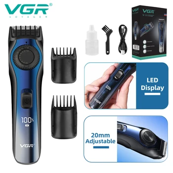 VGR Триммер для волос Профессиональная Машинка для стрижки волос Беспроводная Машинка для стрижки волос Электрический светодиодный дисплей Электрический Триммер для мужчин V-080
