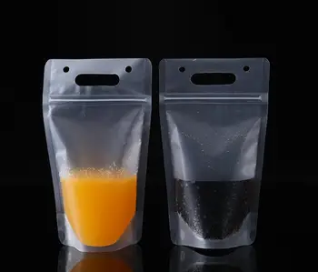 2000 шт. Пластиковый пакет для питья Сока, матовый пакет для напитков с ручкой, пакет для жидкости для супа, кухонная заморозка без соломы оптом SN3539