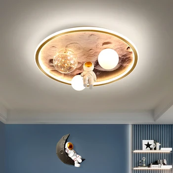 Современные потолочные светильники с астронавтом для детской комнаты, спальни, кабинета, детей, мультяшных звезд, Луны, потолочных светильников для дома