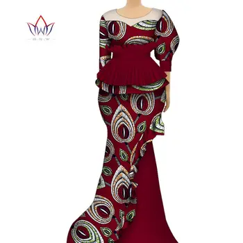 Летние наряды для женщин 2023, Драпированные Модные Платья с Пышными Рукавами от Bazin Riche в Африканском стиле, Вечерние Длинные Элегантные Платья в стиле Анкара, WY9760
