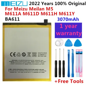 100% Оригинальный Новый BA611 3070 мАч Замена Для Meizu M5 M611 M611A M611D M611H M611Y Аккумуляторы для мобильных телефонов + Бесплатные инструменты