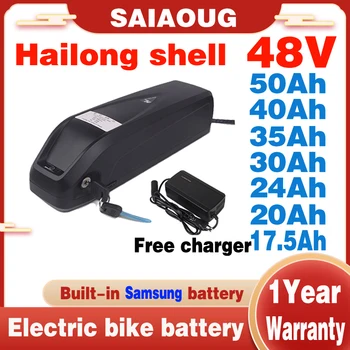 Аккумулятор 18650 48V Оригинальный Аккумулятор для электромобиля Hailong Bafang MAX 13S5P 48V 30AH 500W 750W 1000W 1500W BBS02 BBS03