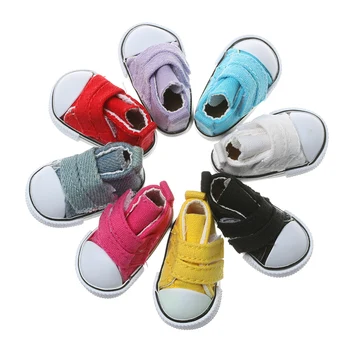 Аксессуары для кукол BJD Обувь высотой 5 см, парусиновые кроссовки с высоким берцем, мини-кроссовки, Модная повседневная обувь для куклы BJD, подходит для кукол 1/6