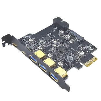 Тип C USB 3.2 Gen2 PCIE Card Концентратор USB PCI Плата PCI-E PCI USB 3 Адаптер Множитель USB3 3.1 Контроллер
