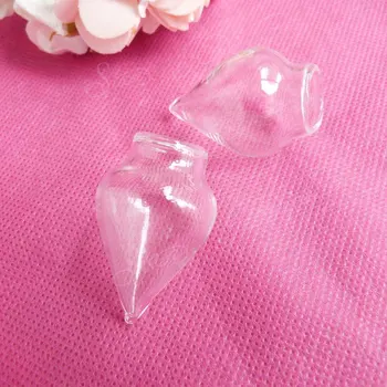 10шт 37x15 мм прозрачная стеклянная бутылка с пузырьками для Diy ожерелье кулон аксессуары