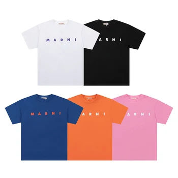 Пятицветная Женская футболка с надписью Harajuku M 2023, Простая Повседневная Новая Хлопковая футболка с коротким рукавом с логотипом