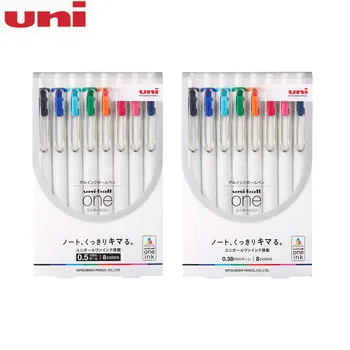 8 шт./компл. Япония Uni UMN-S-38 / 05 8C Гелевая ручка Uni Ball One Push Цветная Гелевая ручка Пуля 0,38/ 0,5 мм Студенческие Канцелярские принадлежности