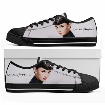 Кроссовки с низким берцем Audrey Hepburn Мужские Женские Подростковые Парусиновые Кроссовки Высокого качества, Повседневная обувь на заказ, обувь своими руками